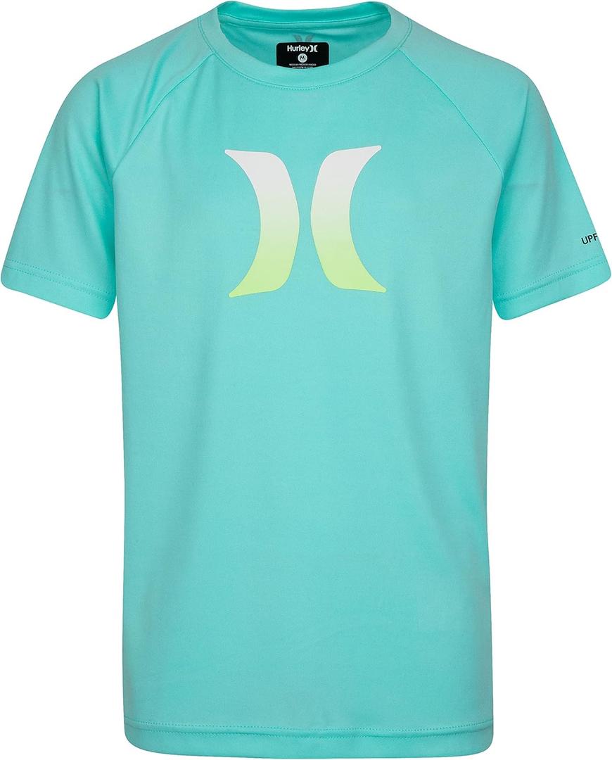 Hurley Boy's Dri-Fit One and Only Graphic T-Shirt (Little Kids) (Large, Aurora Green/Icon)