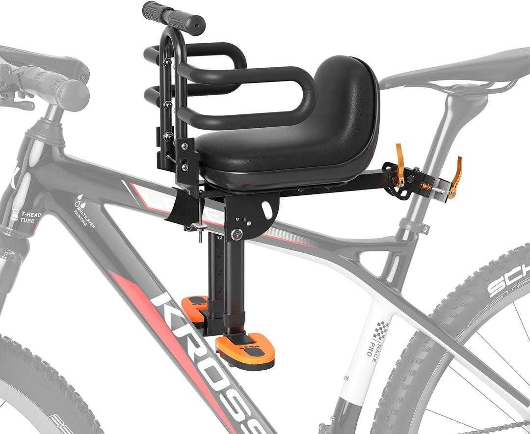 XIEEIX Child Bike Seat, Kids Bike Seat with Guardrail, High Seat Cushion Backrest Mountain Bike Child Bike Seat, Bicycle Child Safety Seat for Children from 1 to 3 Years Old, Large