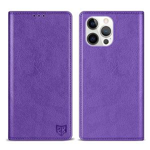 ZZXX for iPhone 15 Pro Wallet Case with [RFID Blocking] Card Slot Stand Strong Magnetic Leather Flip Fold Protective Phone Case for iPhone 15 Pro Case Wallet (Purple-6.1 inch)