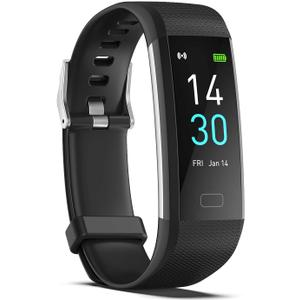 Fitness Tracker with Step/Distance/Calories Counter, Activity Tracker with Heart Rate Monitor, Slim Style Watch IP68 Waterproof, Sleep Monitor Tracker, Pedometer Watch for Women Men (Black)