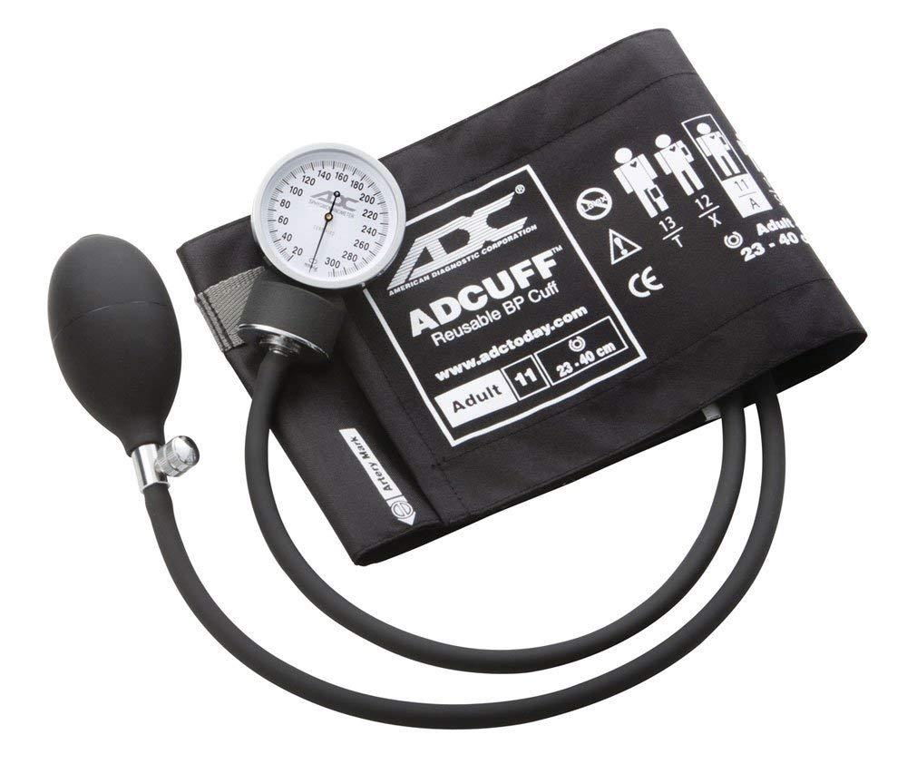 ADC Adult Cuff Arm Aneroid Sphygmomanometer Unit 2-Tubes Orange 1 Each (Black)