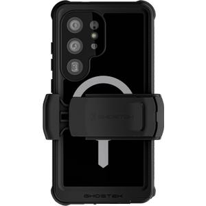 Ghostek Nautical S25 Ultra Waterproof Case with Belt Clip, Screen Protector and Camera Lens Cover Rugged Heavy Duty Magnetic MagSafe Compatible with Samsung Galaxy S25Ultra 2025 (6.9") (Black)