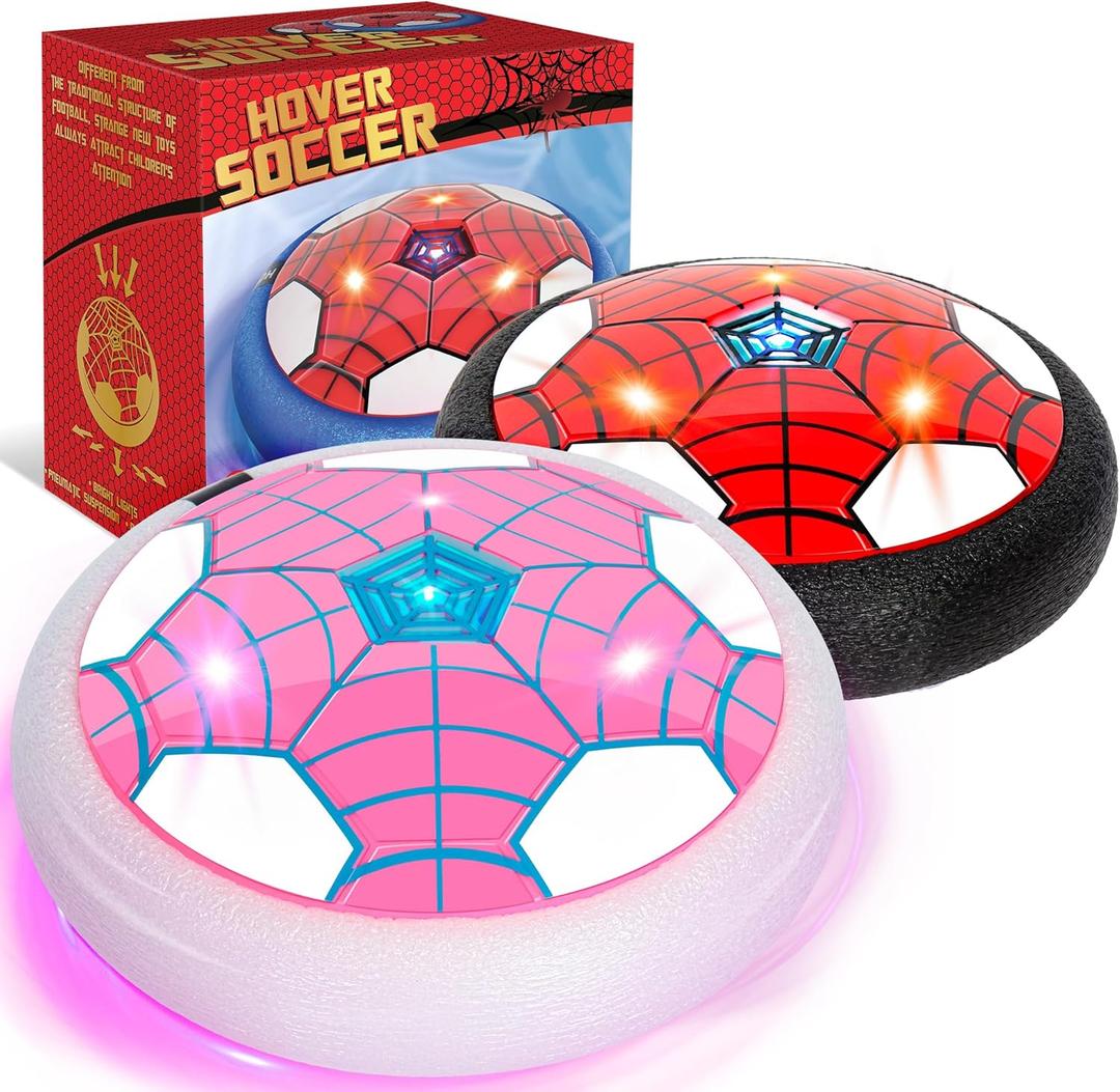 Hover Soccer Ball, 2 Pack - Indoor Soccer Toys for Kids, Cool Sports Games for Boys and Girls, Birthday GiftsRed and Pink