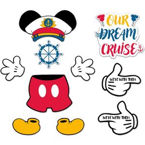 10 Pcs Cruise Door Magnet, Captain Mouse Cruise Door Decorations,Funny Mouse Ears Magnet for DCL Cruise& All Major Cruise (Blue)