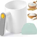 Electric Flour Sifter, Battery Operated Flour Sifter for Baking , Ergonomic Handle Flour Sieve for Cooking, Pastry Baking, Easy to Clean (White)