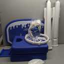 2-in-1 LED Pool Volleyball & Basketball Game Set, Light Up Pool Sport Combo Set with 14in LED Rim/4 LED Pool Balls/2 Base/Pump, Inground Swimming Pool Toy Game for Adults & Family