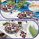 150Pcs Casino Poker Party Supplies - 9" & 7" Poker Paper Plates & Napkins - Knives, Forks, Spoons - Casino Theme Party Decorations