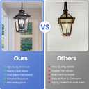 Large Outdoor Pendant Light Fixtures 3-Light Black Exterior Hanging Lantern with Clear Glass Outside Chandelier for Porch Front Door House, 9.45 inches x 9.45 inches x 17.1 inches