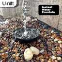 U-nitt 12" Spill Bowl Downspout Catch Basin for Rain Chain Anchoring & Stake | Rainwater Collection for Roof |Gutter Catch Basin | Good for Water Fountain & Birdbath | Black | Handles Heavy Rain