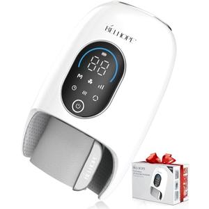 belhope Hand Massager with 9 Modes and 4 Heating for Hot and Cold Therapy Wrist Massager for Arthritis and Carpal Tunnel Relief, Hand Massager with Heat and Compression, Gifts for Mother, White