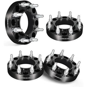EVIL ENERGY 8x180 Wheel Spacers 1.5 inch Compatible for Chevy Silverado 2500 2011-2018, 8x180 mm Hubcentric with Lip 8 Lugs 124.1 mm Hub Bore M14x1.5 Studs Black