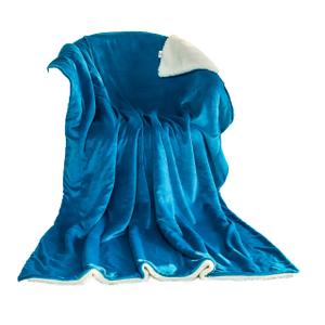 funky gadgets Sherpa Fleece Blanket Bed Large Throws Blankets For Sofas Fluffy Soft Thick Warm Blanket- blanket Throws for Travel Turquoise Blue Queen