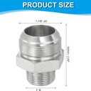 PATIKIL Pipe Adapter Connector 1-7/8" Male 74 Flare JIC x 1" Male R Pipe Fitting Oil Feed Restrictor Fitting Hydraulic Connector for Oil Steam Water Pipelines System