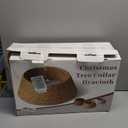 28in Christmas Tree Collar  Woven Hyacinth Tree Collars for Artificial Trees  Rattan Rustic Farmhouse Basket for Tree Base Cover with Cord CutOut for 6ft 7.5ft Tree (Washed White)