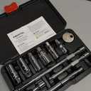 EMENTOL 11PCS 3/8" Drive Socket Accessory Set, SAE/Metric, 6 Point Spark Plug Sockets, Universal Joint, Extension Bar, Ratchet Wrench, Spark Plug Gap Gauge