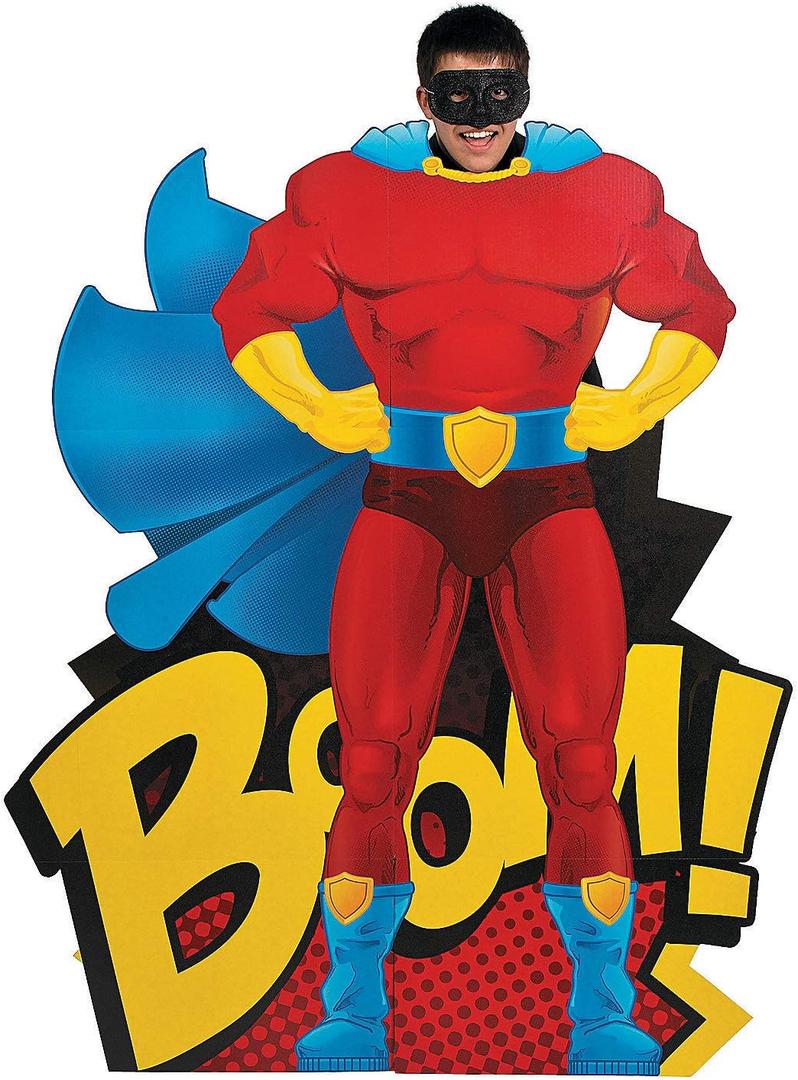 Fun Express Superhero Standup - Cardboard Photo Cutout (4 ft Tall) - VBS Vacation Bible School Supplies/Decor