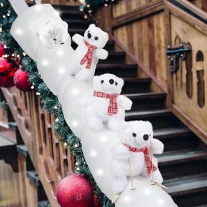 Polar Bear Christmas Staircase Decoration Set Banister Christmas Decoration with 4 Skiing Polar Bears 1 Artificial Snow 1 LED Lamp Belt for Home Xmas Interior Stairs Staircase Decoration Polar Bear Christmas Staircase Decoration Set Banister Christmas Decoration with 4 Skiing Polar Bears 1 Artificial Snow 1 LED Lamp Belt for Home Xmas Interior Stairs Staircase Decoration