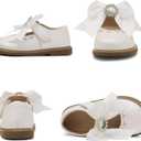 Toddler Girl Mary Jane Flat Dress Shoes (White)