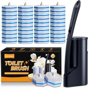 Disposable Toilet Brush - Toilet Bowl Cleaner, Toilet Cleaning Supplies, Toilet Brush with Holder, Toilet Bowl Cleaner Wands40 Refills for Toilet Cleaning and Hygienic Bathroom Maintenance