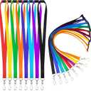 Prudiut 120 Pcs Breakaway Lanyard for Id Badges, 8 Color Breakaway Lanyards Break Away Lanyard with Swivel J Hook Lanyards Break Away for Id Badges and Keys