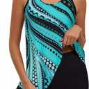 Arolina Tankini Swimsuits for Women Tummy Control Two Piece Bathing Suits (Black, 16W)