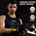 WYOX Gel Boxing Hand Wraps Inner Gloves for Men & Women, 80cm Quick Wrist Straps, Padded Knuckle Protection for Muay Thai Kickboxing, Hand Wraps for Boxing & Martial Arts (Glow Yellow, L/XL)