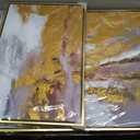 Hand Painted Abstract Canvas Wall Art for Living Room,Large Framed Gold Oil Painting For Bedroom, 3 pcs Wall Painting for Office Wall Décor 24" x 64", 24x32 inches + 16x24 inches