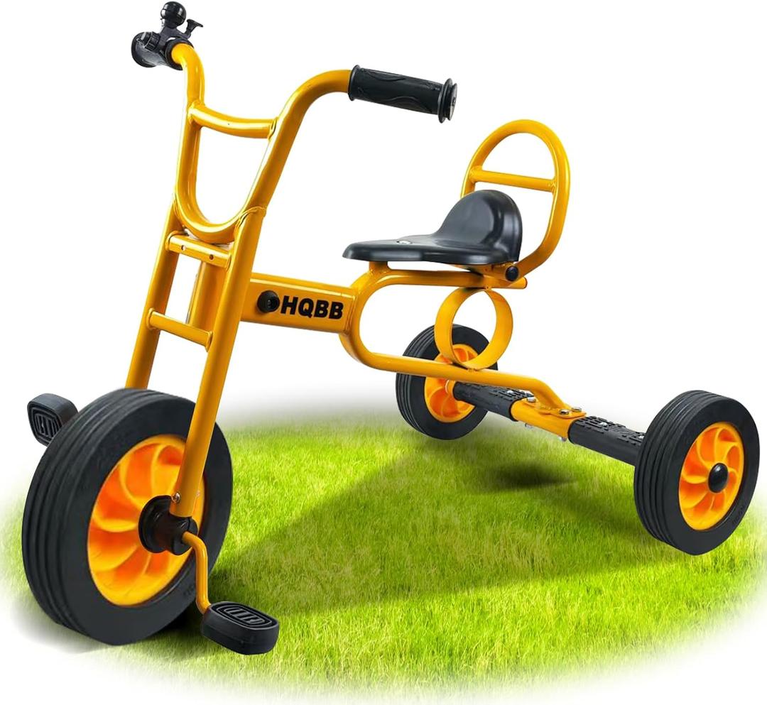 Kids Tricycle for Ages 3+, Preschool Daycare Playground Kids Balance Bike, Home Toddler Trike with Bell and Rubber Wheels, Boys and Girls Indoor/Outdoor Play Equipment