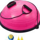 VEVOR Half Exercise Ball Trainer, 23/26 inch Balance Ball Trainer, 1500lbs Capacity Stability Ball, Yoga Ball with Resistance Bands & Foot Pump, Strength Fitness Ball for Home Gym Full Body Workout Black