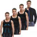 MEETYOO Mens Compression Shirt Slimming Undershirt for Men Shapewear Gynecomastia Compression Shirt Men Body Shaper, 2XL