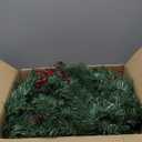 Christmas Garland with Lights 9FT, Lighted Christmas Garland Battery Powered 8 Lighting Modes, 50 LED Lights Garland, Red Berry, Christmas Pine Cone, for Stairs, Front Door, Christmas Decor