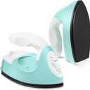 Honoson Mini Craft Iron Mini Heat Press Small Iron 3.93 x 2.36 x 2.76 in Portable Handy Tiny Flatiron with Charging Base Accessory for Fuse Bead Patch DIY Heat Transfer Vinyl(Mint Green)