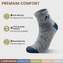 innotree Merino Wool Hiking Socks for Men,Quarter Ankle Compression Thick Cushion Breathable Anti Odor Socks, 5 Pairs, X Large