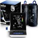 Braun ExactFit 3 Blood Pressure Monitor for Home Use, Blood Pressure Machine, Color-Coded, High BP Monitor, 2 Upper Arm Cuff Sizes, 80 Memory Slots