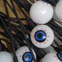 6 Pack Solar Eyeball Lights for Halloween Decorations Outdoor, 36 LED Green Eyeball Solar Halloween Lights, Waterproof Swaying Firefly Lights with 2 Modes for Pathway Patio Yard Lawn Garden Decor