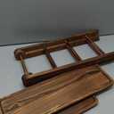 RattanView Wooden Dessert Table Display Set of 4 Wood Dessert Tower Rustic Rectangular Cake Stand 3 Tier Brown Serving Tray Farmhouse Cupcake Platter for Wedding Reception, Tea Party, Baby Shower