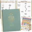 bloom daily planners 2026 Hardcover Calendar Year Goal & Vision Planner (January to December) - Monthly & Weekly Agenda Organizer - 7.5" x 9" - Green Linen