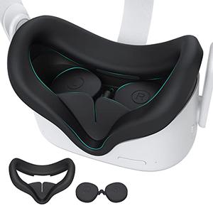 KIWI design Silicone Facial Cover and Lens Cover Compatible with Quest 2 (NOT Compatible with Quest 3) KIWI design Silicone Facial Cover and Lens Cover Compatible with Quest 2 (NOT Compatible with Quest 3)