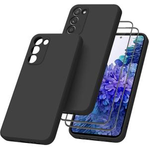 Meliya for Samsung Galaxy S20 FE 5G Case with Screen Protector[2pcs], Soft Silicone Full Camera Protecion Shockproof Phone Case Cover foSamsung Galaxy S20 FE 6.5Inch (Black)