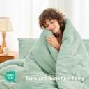 MUXHOMO 7 Pieces California King Comforter Set, Soft Bed in a Bag Cal King Size, All Season Bedding Set with Comforter, Flat Sheet, Fitted Sheet, Pillowcases & Shams, Sage Green