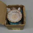 Fragrance Essential Oil Burner Tealight, Tea Light Candle Wax Warmer, Tealight Fragrance Oil Warmer (Ice Cracked Glaz Elephant Shape)