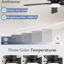 ZMISHIBO 2 Pack 52" Ceiling Fans with Lights, Black Modern Ceiling Fan with Remote & App Control, Farmhouse Indoor Fan with Dual Finish Blades, Quiet & Strong Motor, 24W Dimmable Bright LED Light.
