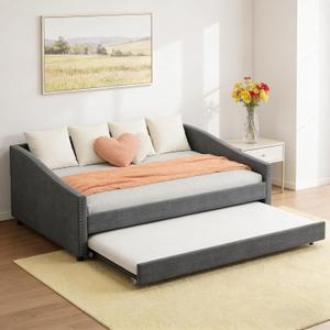 Full Size Upholstered Daybed with Trundle