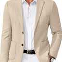 COOFANDY Men's Casual Knit Blazer Slim Fit Lightweight Sport Coat Stretch Two Button Suit Jacket (L)