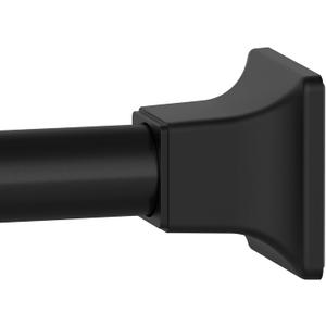 Black Shower Curtain Rod, Adjustable 32-80 Inch Tension Spring Curtain Rod No Drilling for Bathroom Kitchen, No Slip, No Rust