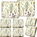 Hosuly 8 Pcs Spring Wildflower Sofa Cushion Cover for Patio Summer Floral Stretch Outdoor Sofa Seat Cushions Covers Tropical Flower Indoor Replacement Couch Slipcover Flexibility Chair Seat Cover