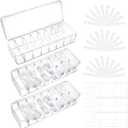 Cable Organizer Box with Lid, 3 Pcs Clear Cord Storage Organizer with 30 Cable Ties 62 Cable Labels, Charger Organizer for Office Desk Drawer Organizers and Accessories (Transparent)