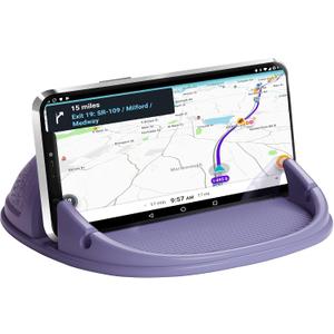 Loncaster Car Phone Holder, Car Phone Mount Silicone Car Pad Mat for Various Dashboards, Slip Free Desk Phone Stand Compatible with iPhone, Samsung, Android Smartphones, GPS Devices More (Purple)