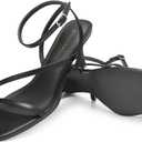 DREAM PAIRS Women's Low Kitten Heels Strappy Open Square Toe Ankle Strap Sexy Fashion Comfort Dress Shoes Party Heeled Sandals (Black)