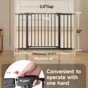 29.5-46" Extra Wide Baby Gate for Stairs, Dog Gate for Doorways, Walk Thru Auto Close Metal Pet Gate for The House, Stairs and Doorways Child Gate Pressure Mounted Safety Gate Indoor - Black